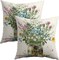 Spring Wildflower Throw Pillow Covers 18X18 Inches Set of 2 Multi Colored Daisy Flowers Mason Jar Pillowcase Soft Cotton Linen Square Spring Cushion Covers for Home Sofa Patio Bedroom